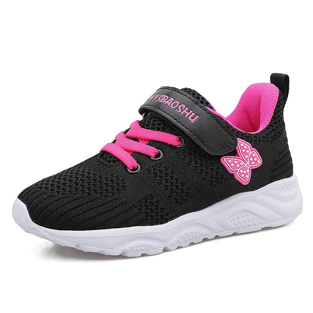 Basket Fille Chaussure de Course Fille Sports Running Fitness Enfant Sneakers Respirant pour Fille 31 EU,Noir
