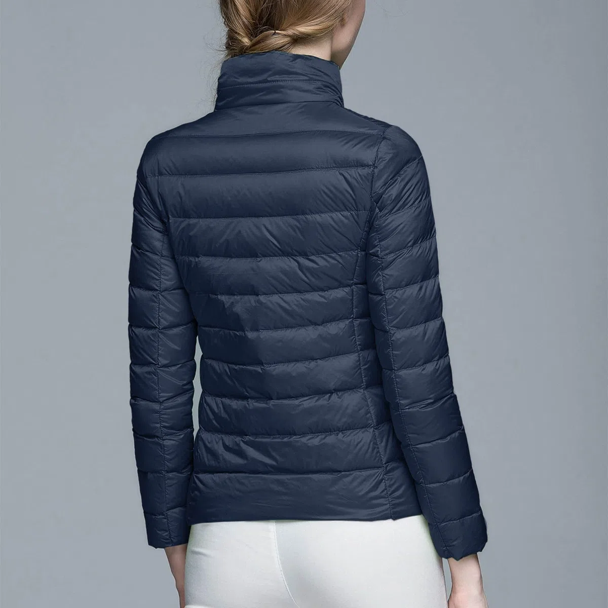 Générique Femmes Doudoune Ultra Légère Courte Veste Duvet Chaud Hiver Compressible Blouson,Femme Manches Longues Duvet Manteau Matelassé Automne Col Montant Blousons d'Extérieur Décontracté