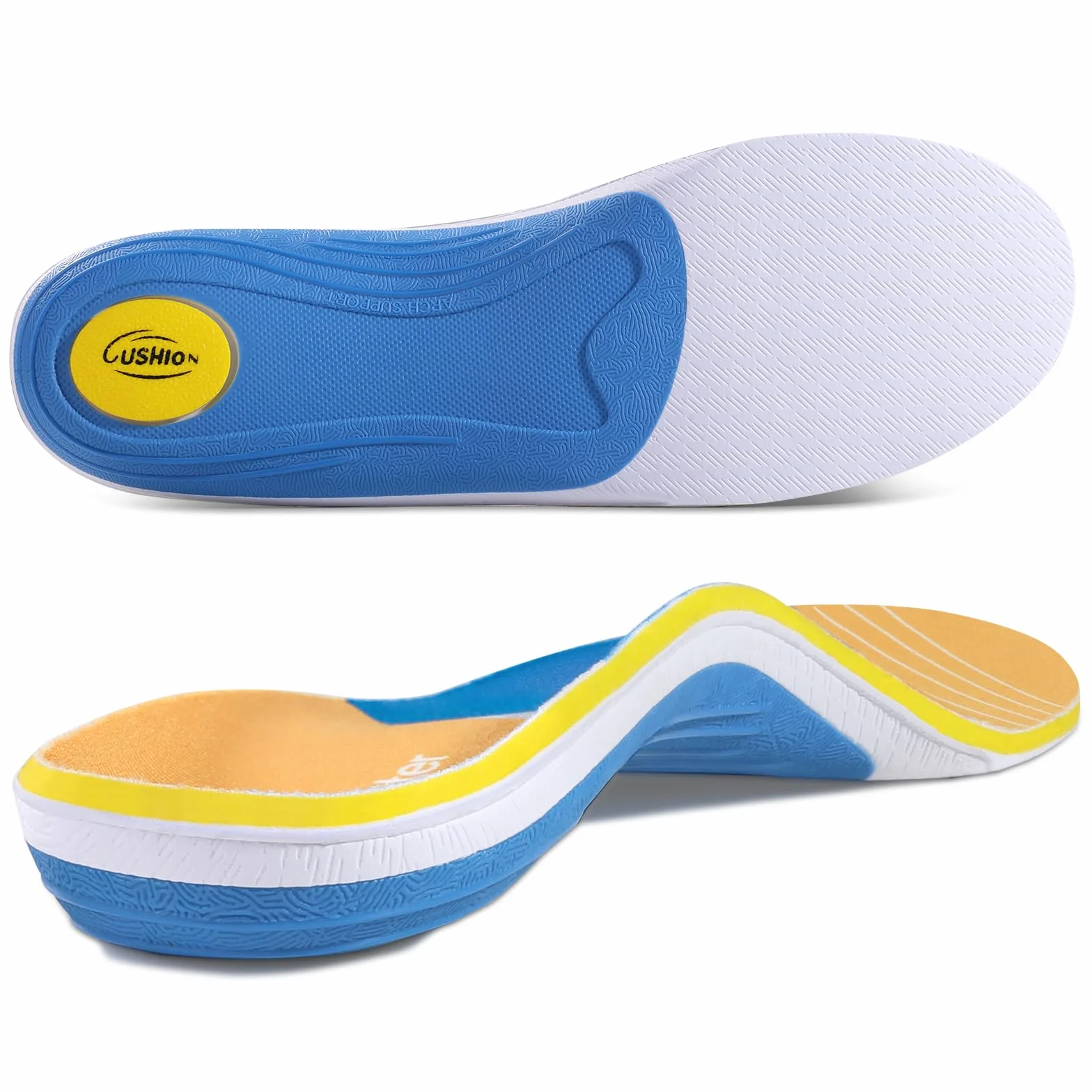 Footmaster Semelles Orthopédiques pour soutien de la voûte plantaire, fasciite plantaire, pieds plats, épine calcanéenne, douleurs au talon pour femmes et hommes