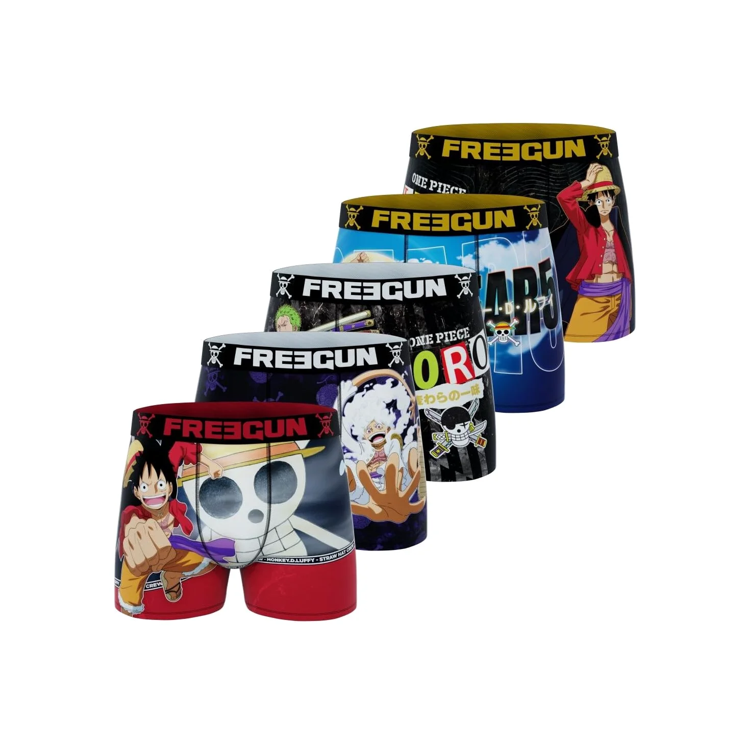 Freegun Boxer Homme One Piece, Caleçon Homme (Lot de 5)