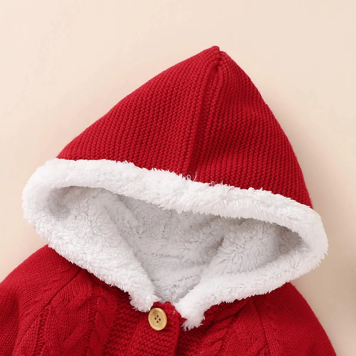Hinzonek Bébé Tricoté Polaire Doublé Combinaison de Neige Infantile Garçon Fille Hiver Chaud Barboteuse Combinaison Vêtements de Noël