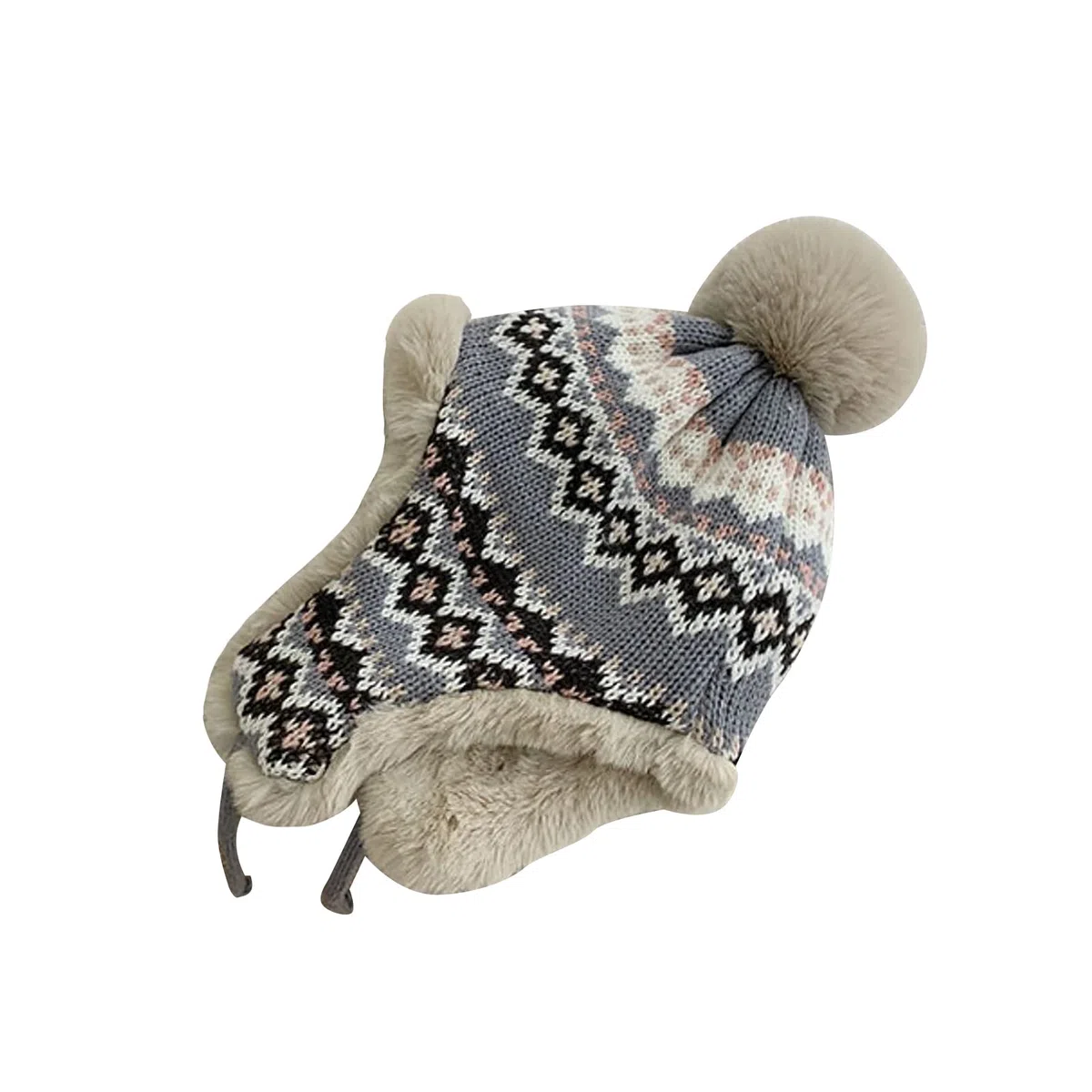 Chapka en Fausse Fourrure Chapeau de Trappeur Tricoté Femme Chapeau de Trappeur en Fausse Fourrure Bonnet Hiver en Fausse Fourrure avec Oreillette Chapeaux Chaud en Hiver Adulte