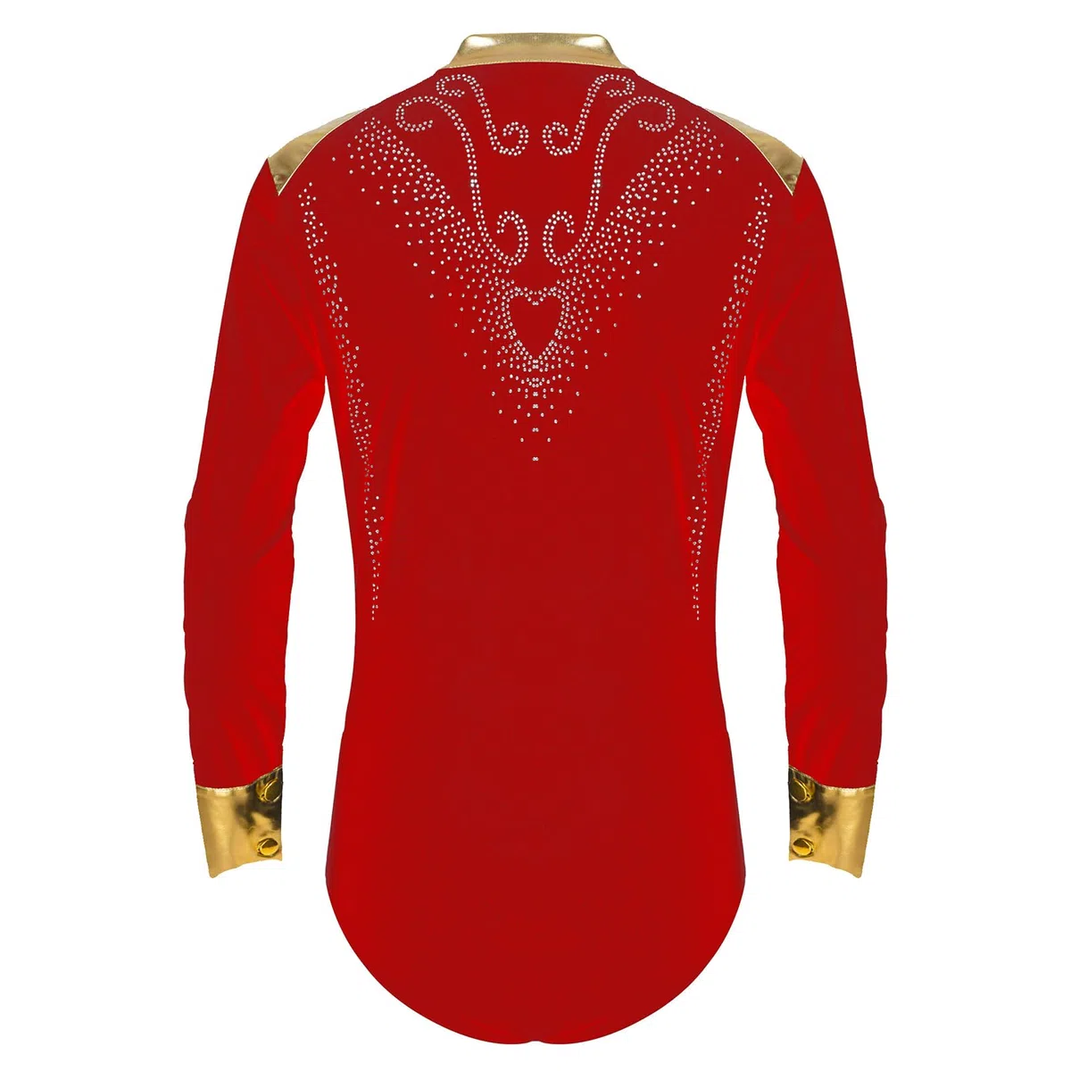 Sywiyi Body de danse standard à manches longues pour homme - Maillot latin Salsa Cha Cha - Chemise haut avec col en V - Costume de danse pour homme