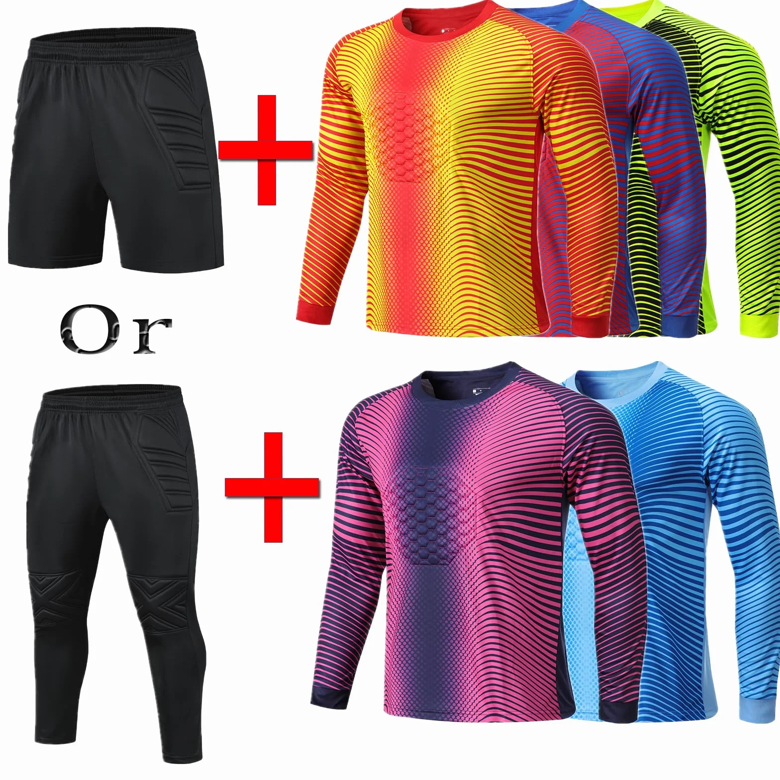 Maillot de Foot Gardien Adulte Enfant Personnalisé Equipement Gardien Foot Personnalisable avec Le Logo de l'équipe/Sponsor de Numéro de Nom