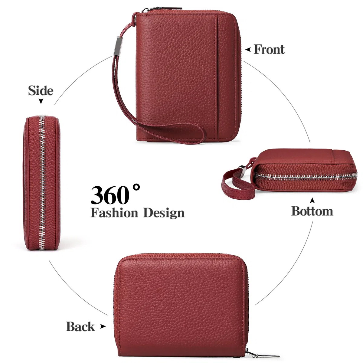 SENDEFN Portefeuille Femme Cuir, Porte Monnaie Blocage RFID, Porte-Cartes de Visite, Portefeuille pour Femme avec 24 Emplacements pour Cartes et Pochette à Monnaie