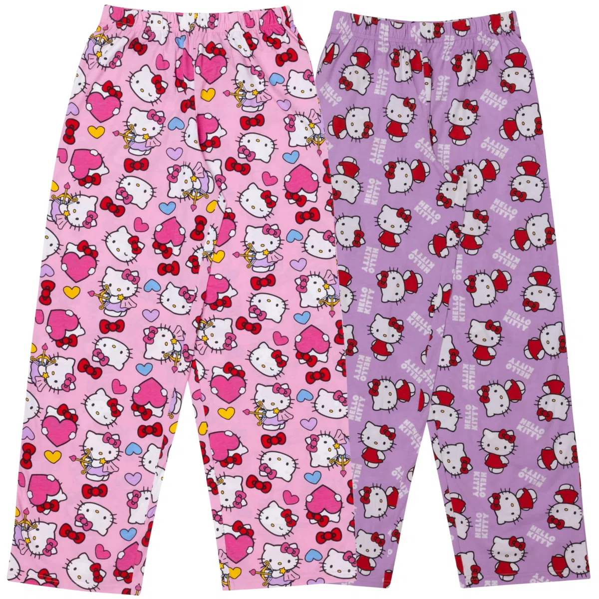 Hello Kitty Lot de 2 pantalons de pyjama 100% coton pour filles ou femmes, Rose