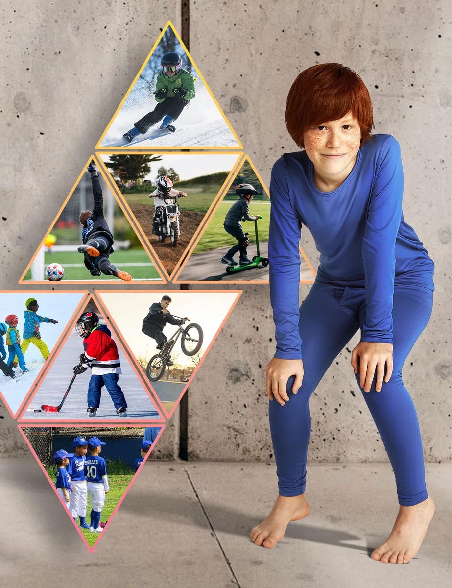 LAPASA Ensemble de sous-Vêtements Thermiques Garçon 4-13 Ans Léger et Chaud Hiver Haut Maillot de Corps & Pantalon Sport & Extérieur Hiver B03