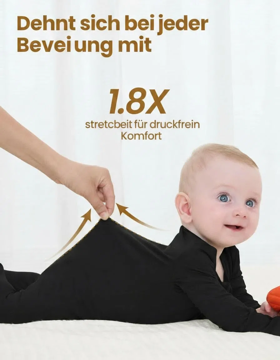 PatPat Lot de 3 barboteuses pour bébé garçon de 0 à 24 mois Ensemble pyjama en viscose de bambou avec chauffe-pieds Vert olive Gris ou Bleu marine Blanc Gris foncé