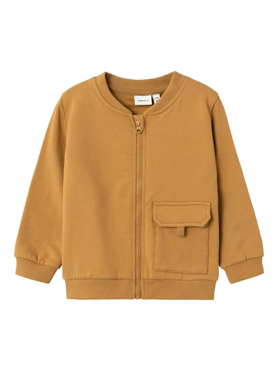 NAME IT Nbmsanus Ls Sweat Card Bru Veste de survêtement Bébé garçon