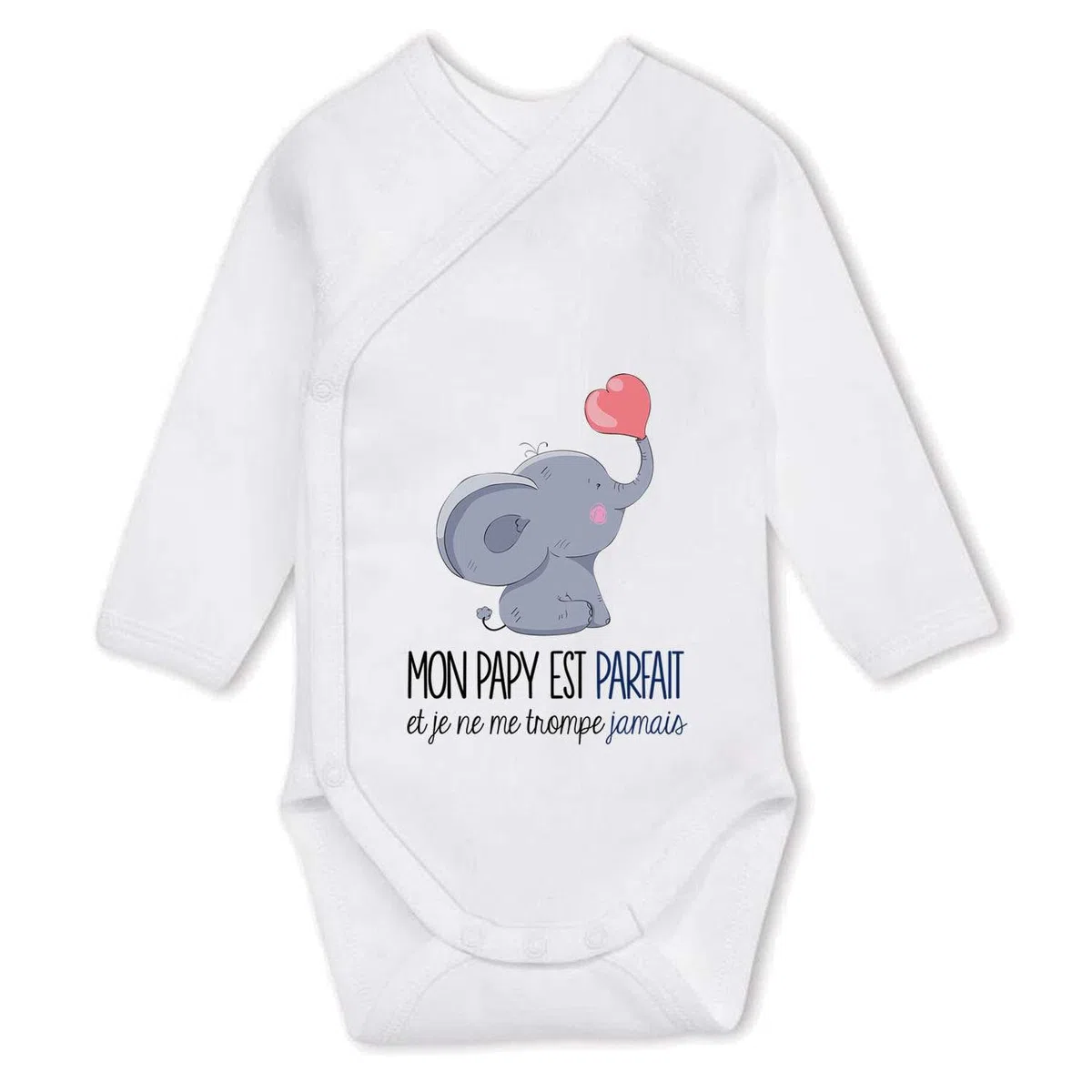 Planetee Body manches longues Papy Parfait éléphant | Cadeau Bébé Naissance Nourrisson Baby Shower