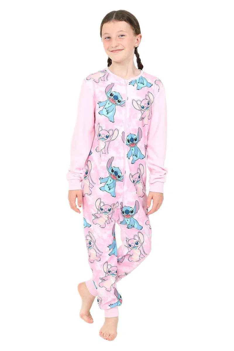 Disney Lilo et Stitch Stitch & Angel Grenouillère en polaire rose pour enfant