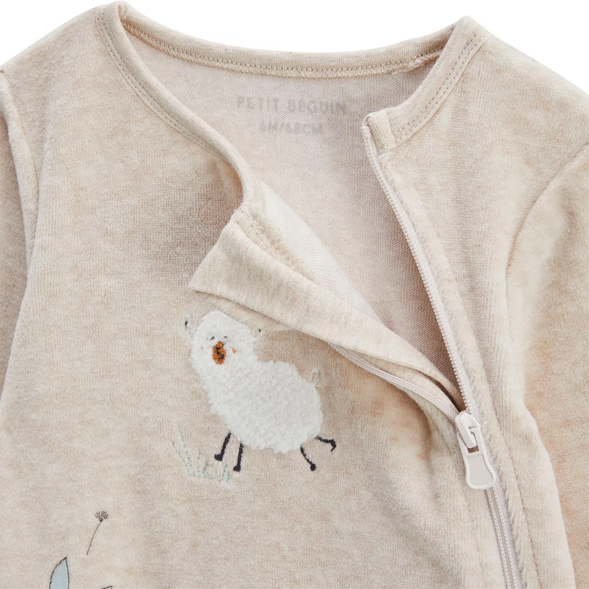 Petit Béguin - Lot de 2 pyjamas bébé en velours Noisette