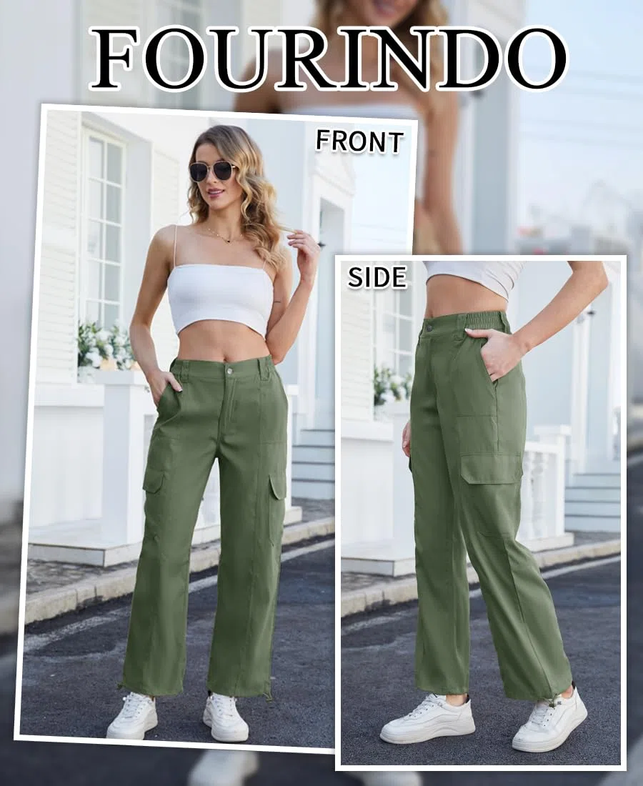 Pantalon Cargo Femme Pantalon de Randonnée Femme avec Poche zippée,pour Casual Extérieur Joggging et Voyage