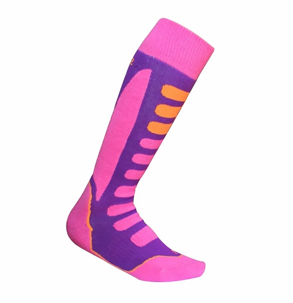 2 Paires Chaussettes de Ski Garçon Fille Chaude pour Ski, Randonnée, Cyclisme, Chaussette de Sport Hiver Contrôle de l'Humidité Anti-Odeur Anti-Bactérienne Noir/Bleu - EU 35-38