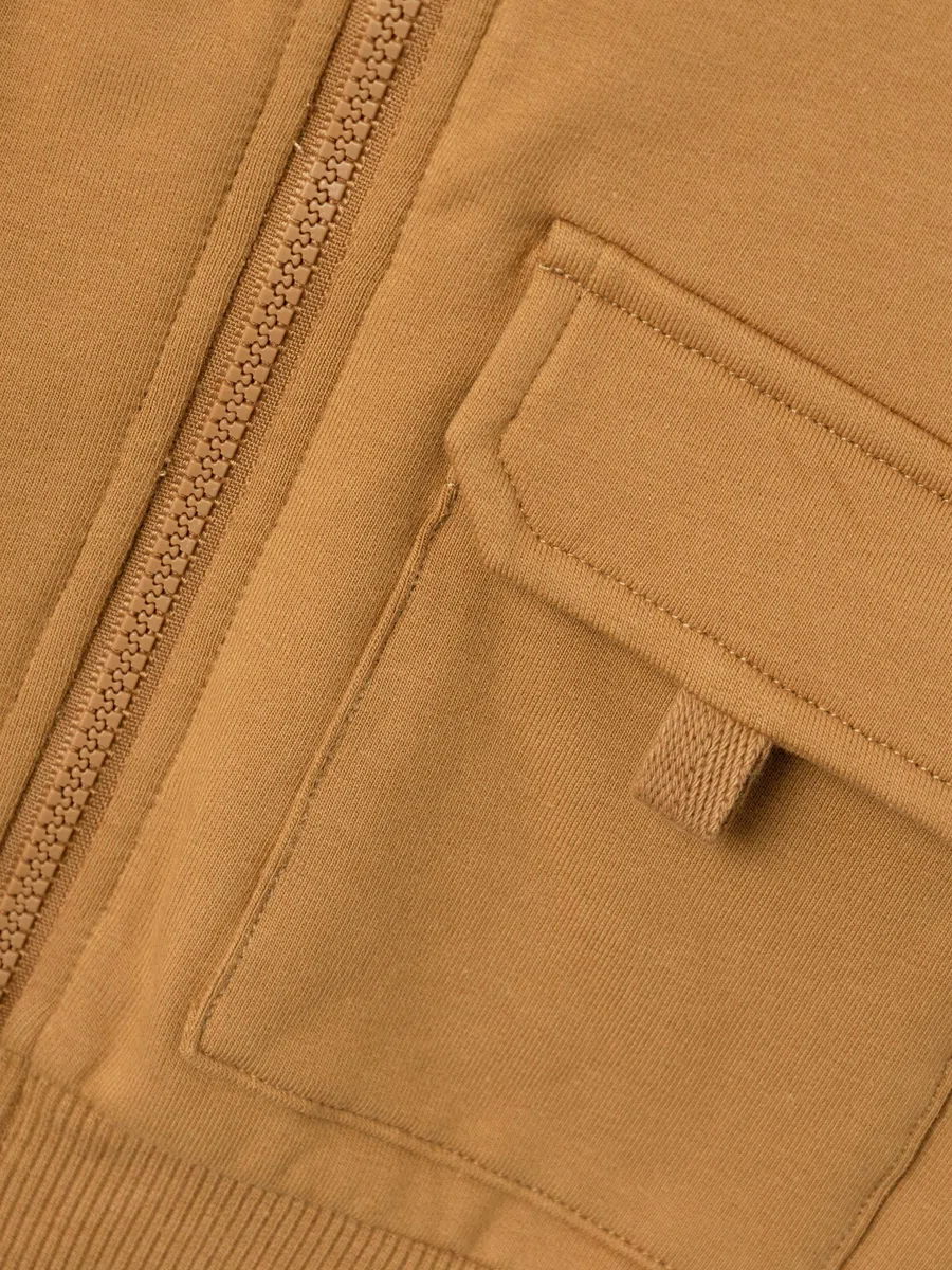 NAME IT Nbmsanus Ls Sweat Card Bru Veste de survêtement Bébé garçon