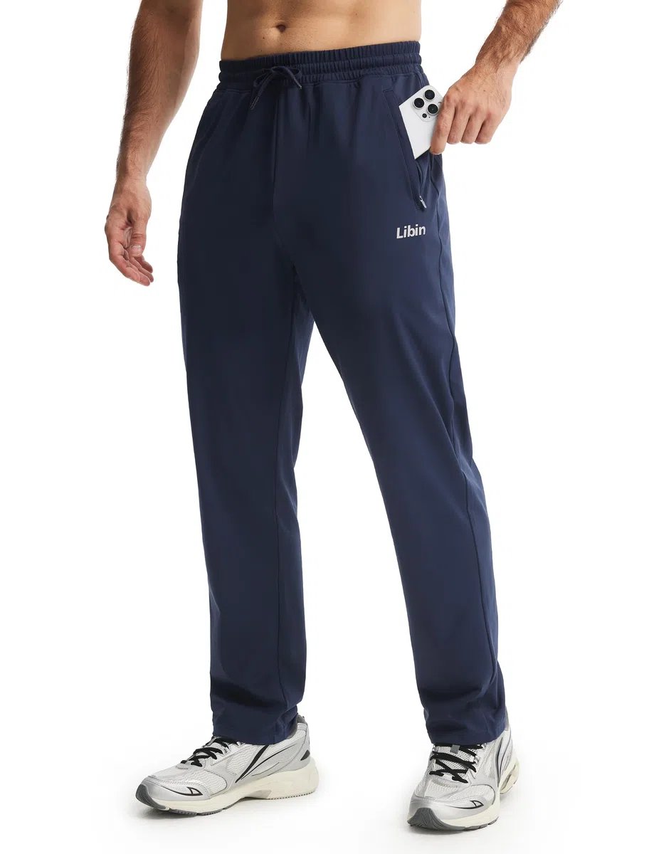 Libin Pantalon De Jogging pour Homme - Bas De Survêtement À Taille Elastique Pantalons De Sport Décontracté Training Sportswear avec Poches Zippées