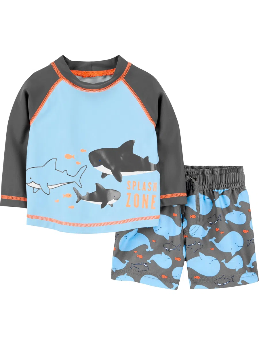 Simple Joys by Carter's Swimsuit Trunk and Rashguard Set Ensemble de Maillot dermoprotecteur Bébé garçon (Lot de 1)