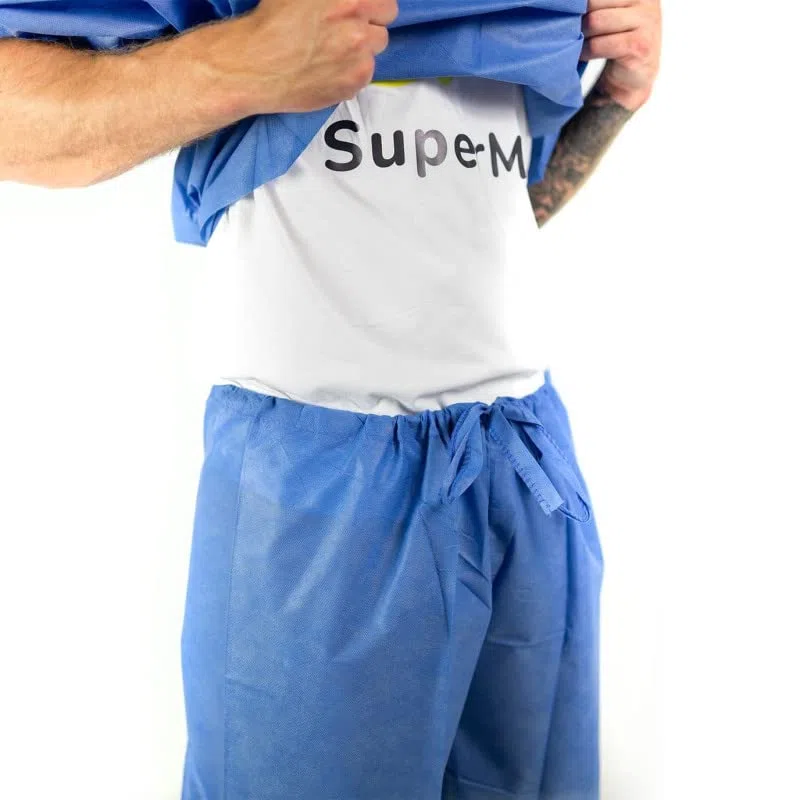 Pyjama De Bloc 3 Poches non tissé SMS - Bleu, parme ou Vert - 7 Tailles - Lot de 10 - Taille : S - S - Bleu