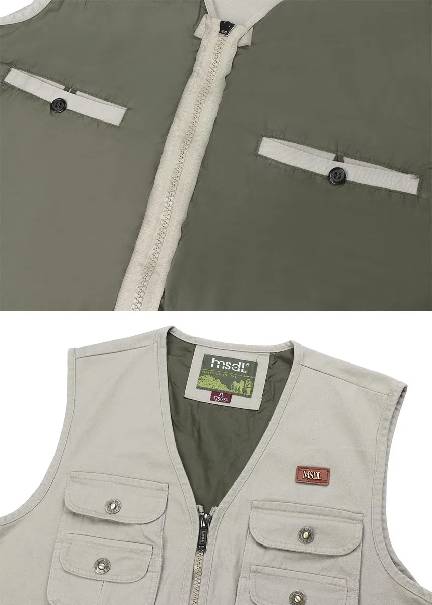 Hommes Gilet de Pêche Multi-Poches Gilet Photographie Chasse Veste Sans Manche de Plein Air Gilet Journaliste de Voyage Pêche