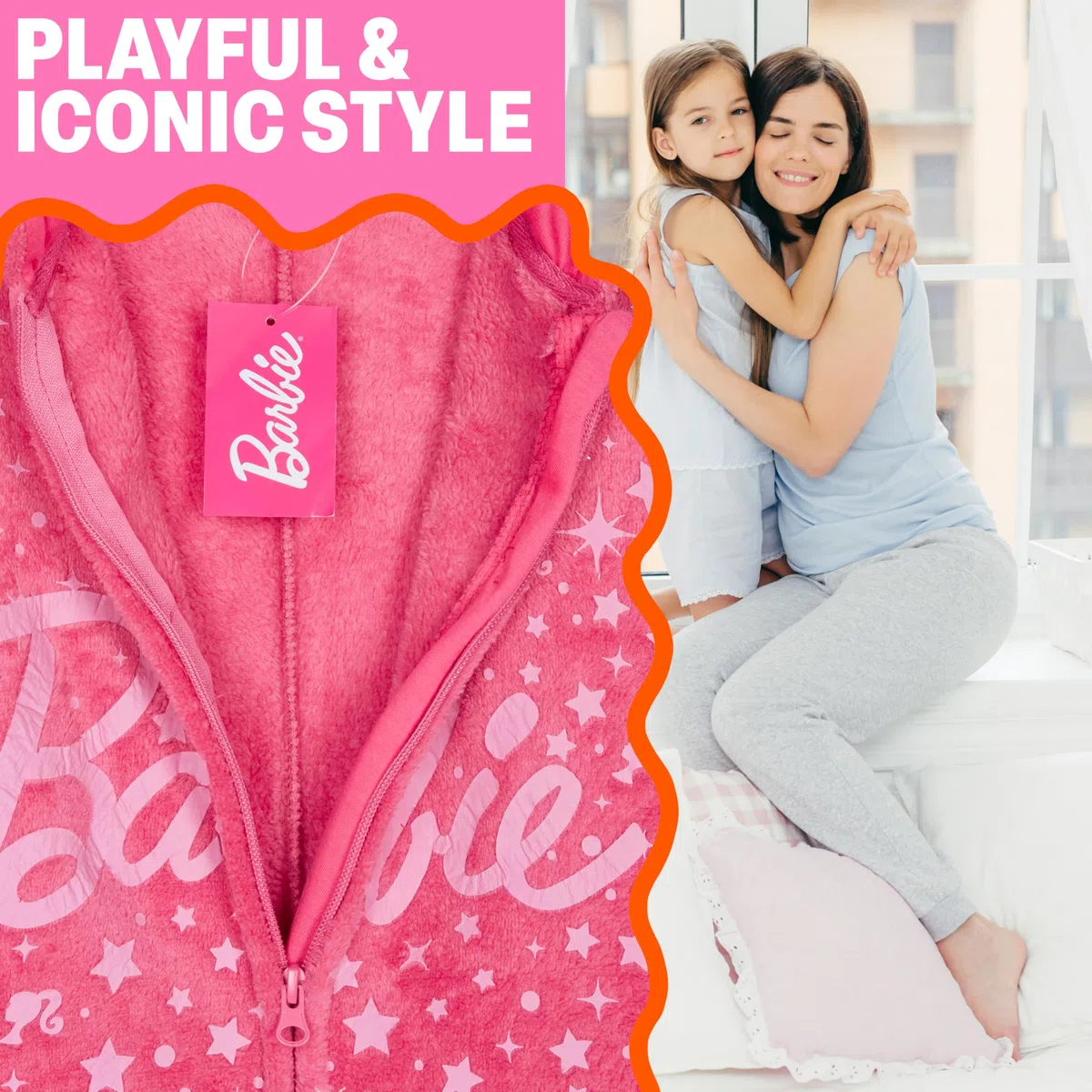 Barbie Combinaison Pyjama Fille, Pilou Pilou Enfant Polaire, Surpyjama avec Capuche - Cadeau Fille et Ado