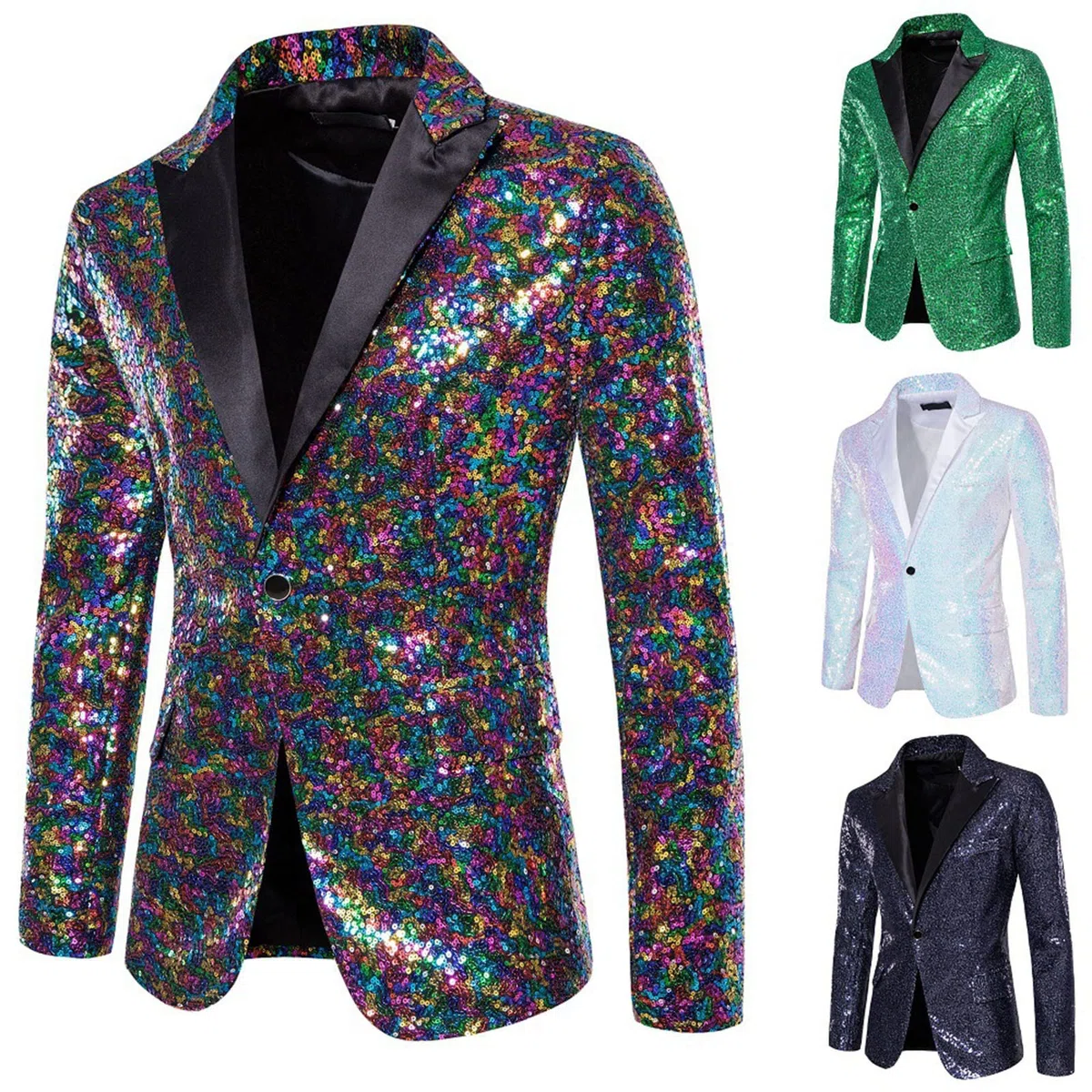Veste à paillettes pour homme, veste de costume, fête costumée, dîner, bal de fin d'année, blazer élégant et formel, veste de costume, coupe régulière, surdimensionnée, manteau pour homme