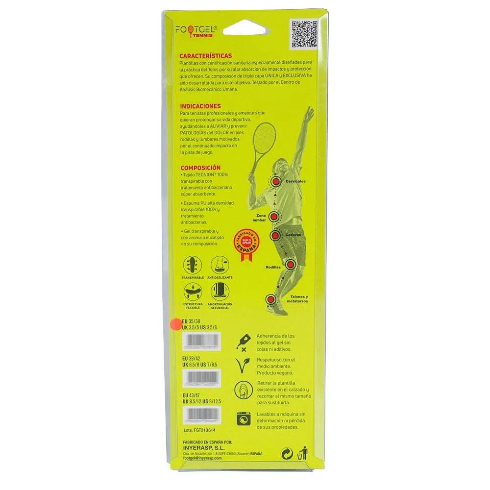 Semelle Tennis Homme/Femme | Semelles Gel Sport Respirantes, Confortables | Stabilisatrices, Préviennent les Blessures, Douleurs aux Pieds, Genoux et Lombaires | Pointures 35 à 38