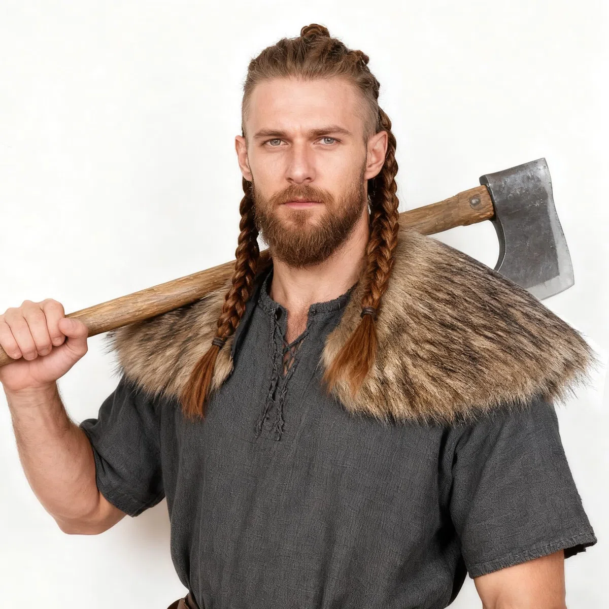 keland Homme Viking Col en Fausse Fourrure Écharpe Accessoire de Costume