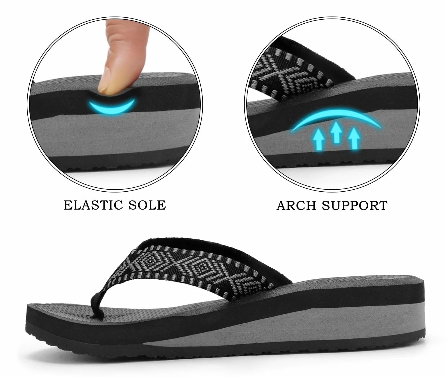 ChayChax Thongs Femme Compensées Sandales de Plage Légères Chaussons d'été Pantoufles Antidérapantes