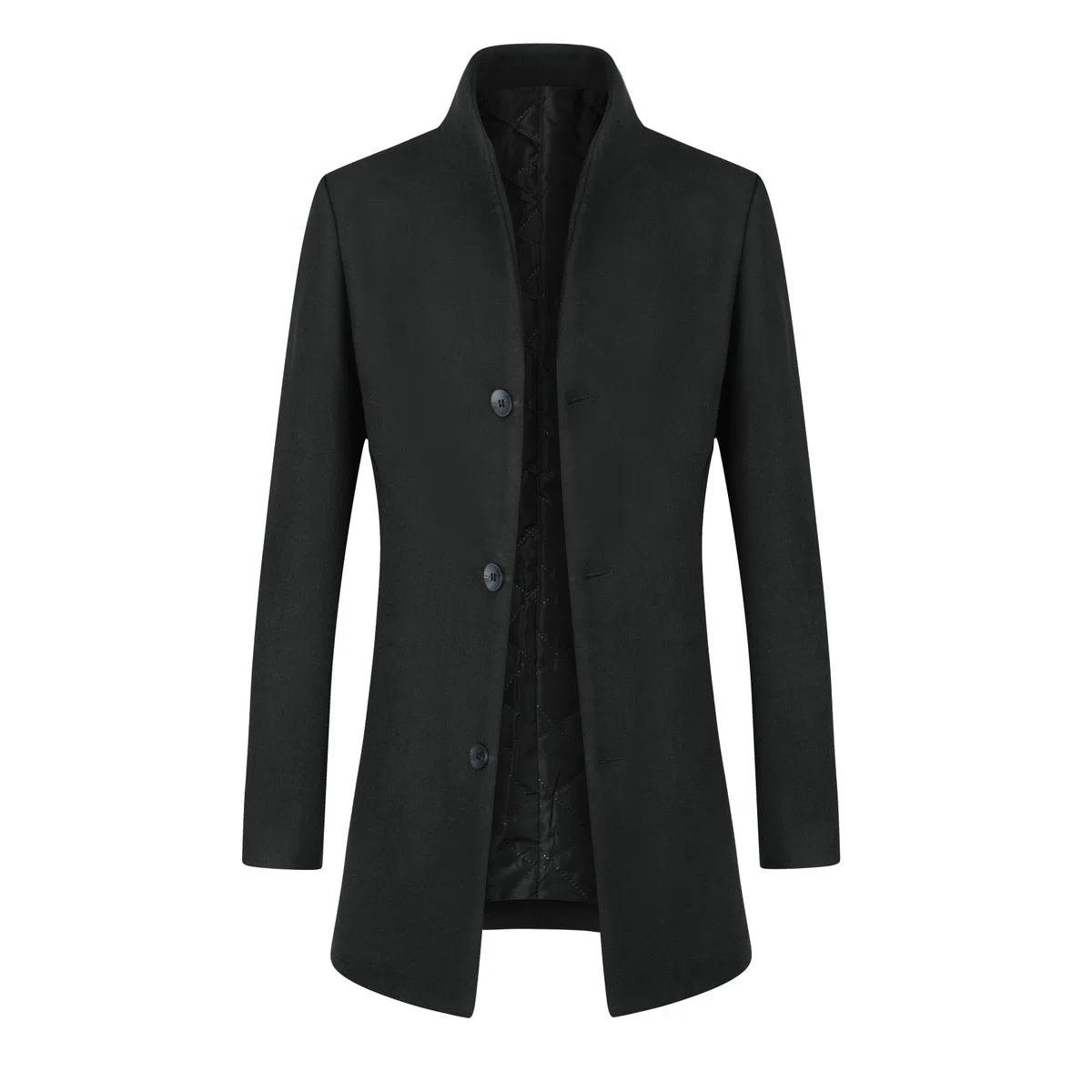 Allthemen Manteau Homme Hiver Long en Laine Epais Pardessus Parka Chaud Veste Coupe Vent Col Montant