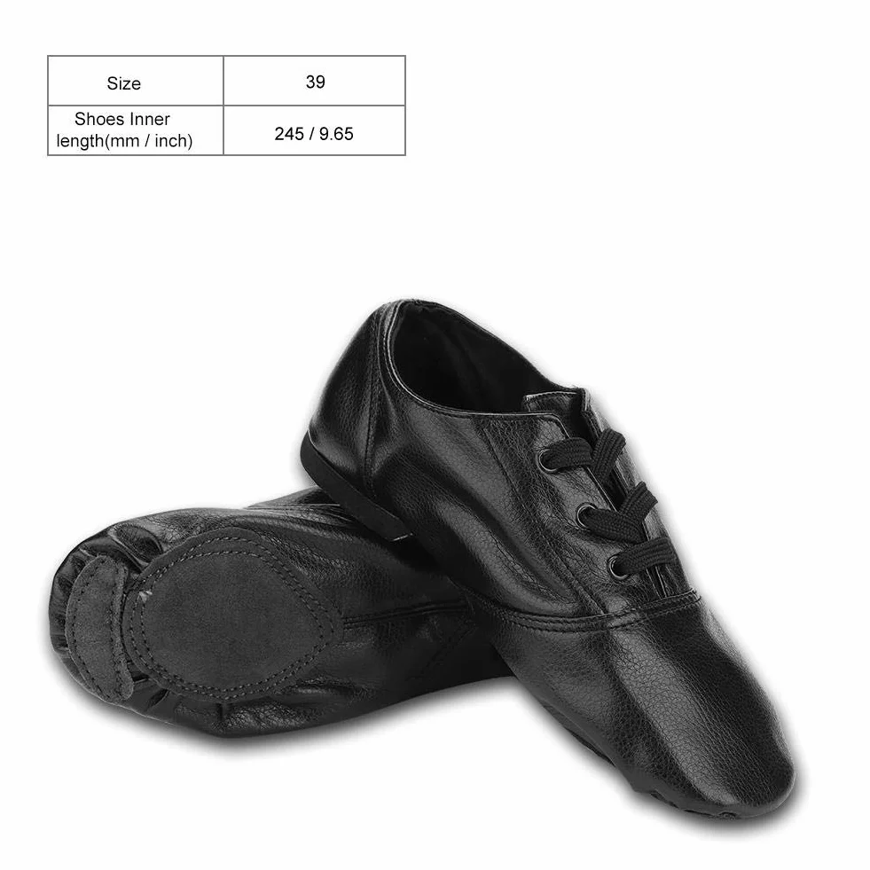 Chaussures de Danse Jazz, Chaussures de Jazz PU de Haute qualité, Chaussures de Sport à Enfiler élastiques pour Enfants Adultes