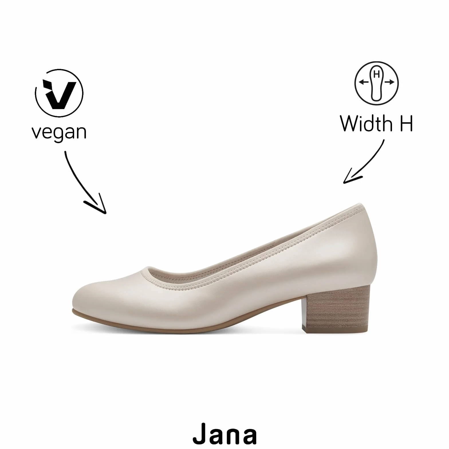 Jana Mary Jane Femme à Talon Bloc Vegan