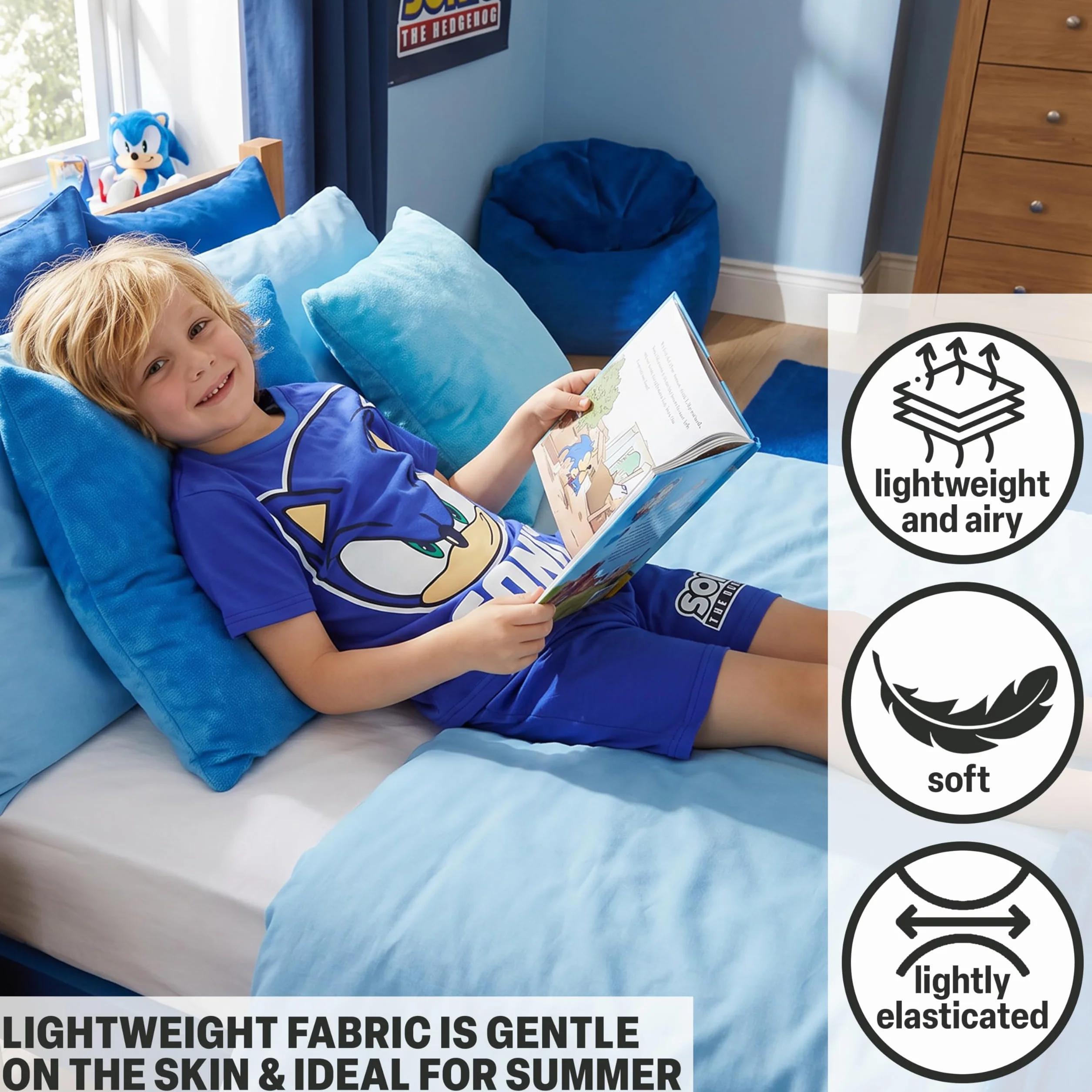 Pat Patrouille | Bob l'éponge | Sonic The Hedgehog | TMNT Ensemble Pyjama Enfant Garcon, Multipack Été T-Shirt Ras du Cou Pyjama Short, Cadeau Garcon