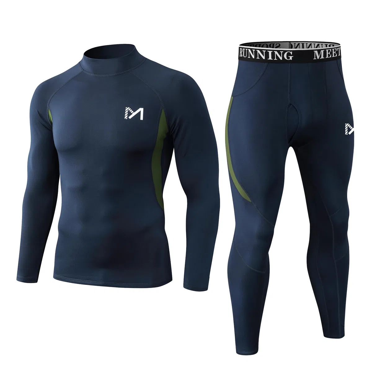 MEETYOO sous-vêtements Thermiques Homme à Manches Longues Ensemble Haut et Bas pour Hiver, Respirant et Anti-Humidité - pour Sports d'Extérieur, Chasse, Ski