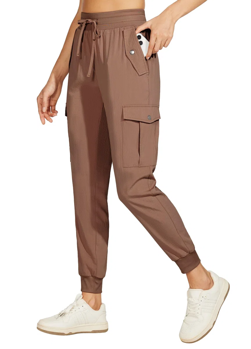 WILLIT Pantalon de jogging cargo pour femme - Pantalon de jogging léger à séchage rapide - Pantalon cargo - Pantalon d'extérieur - Pantalon de jogging athlétique - Pantalon décontracté - Imperméable