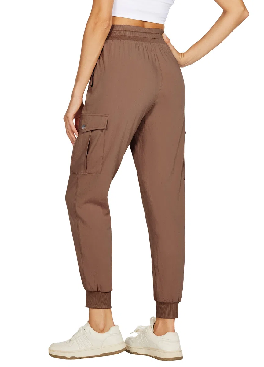 WILLIT Pantalon de jogging cargo pour femme - Pantalon de jogging léger à séchage rapide - Pantalon cargo - Pantalon d'extérieur - Pantalon de jogging athlétique - Pantalon décontracté - Imperméable