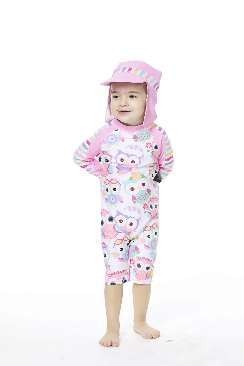 BONVERANO Bébé Maillot de Bain Une pièce à Manches Longues pour bébés Filles Protection UV 50+ One Zip