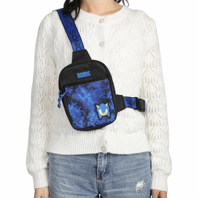 Bioworld Sonic The Hedgehog Sac à bandoulière pour garçon Bleu, bleu, Taille unique