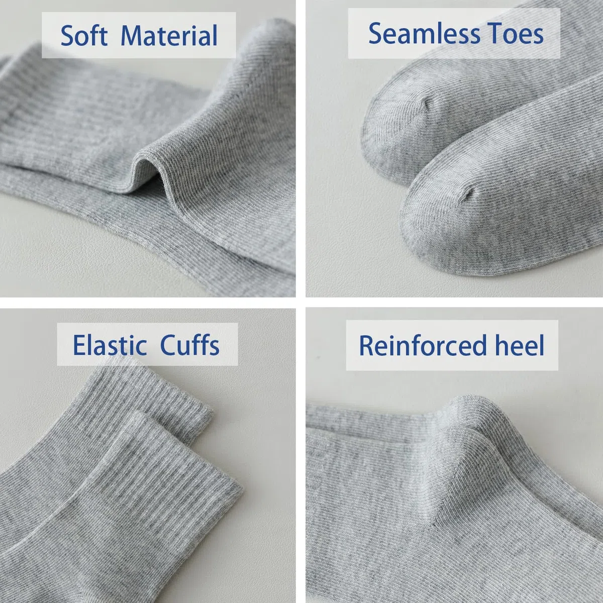 Marchare Lot de 6 paires de chaussettes sans couture pour enfants en coton avec rayures rétro