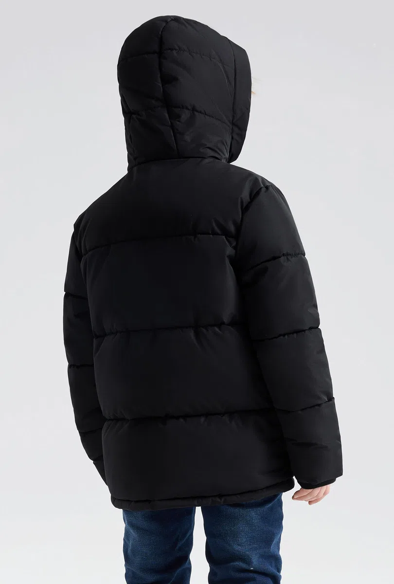 SOLOCOTE Manteaux d'Hiver Épais pour Grands Garçons Enfants Doudoune Polaire Lourd Imperméable avec Capuche Poignets Côtelés et Poches pour Enfants