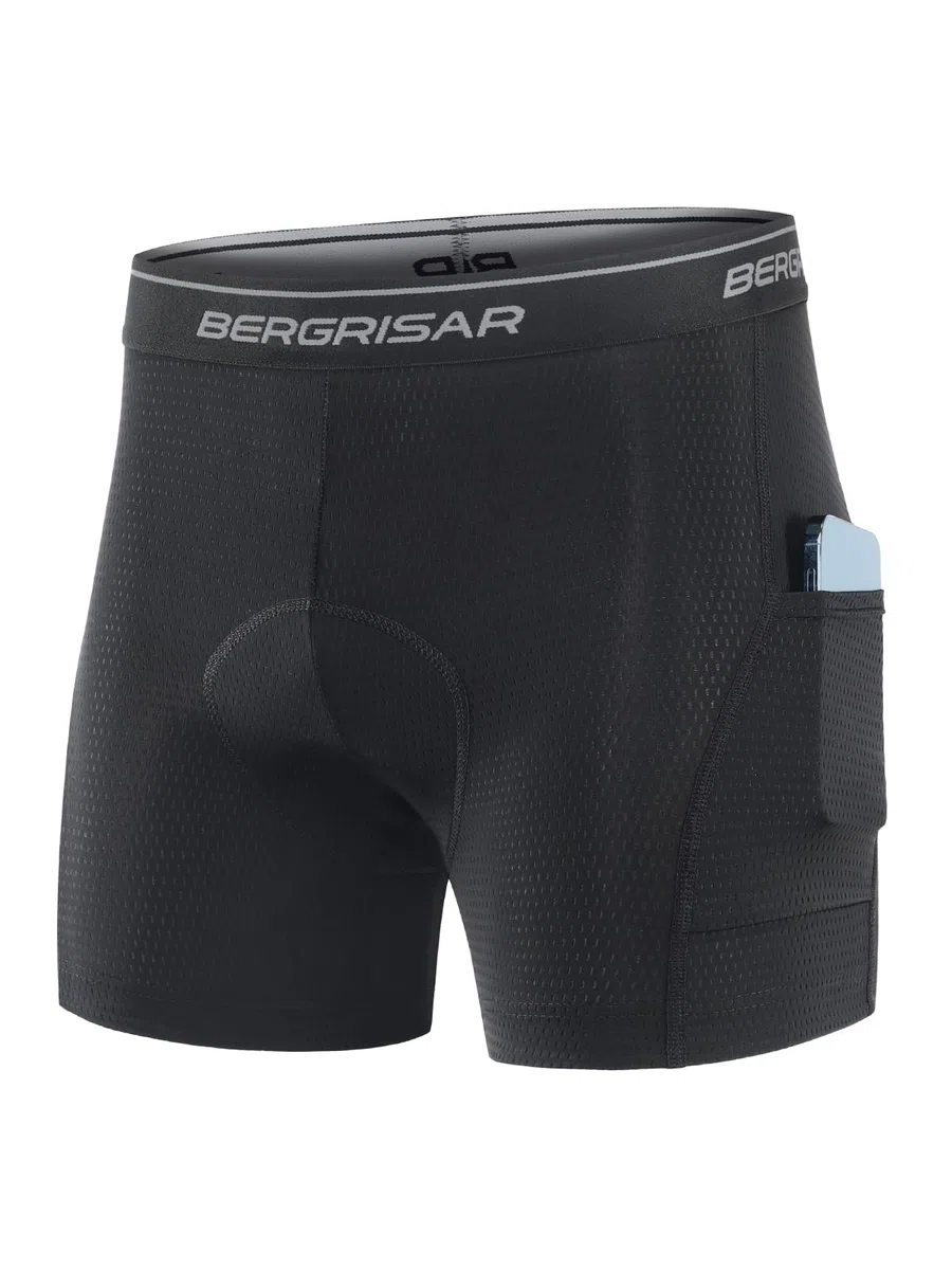 BERGRISAR Short de cyclisme rembourré respirant pour homme