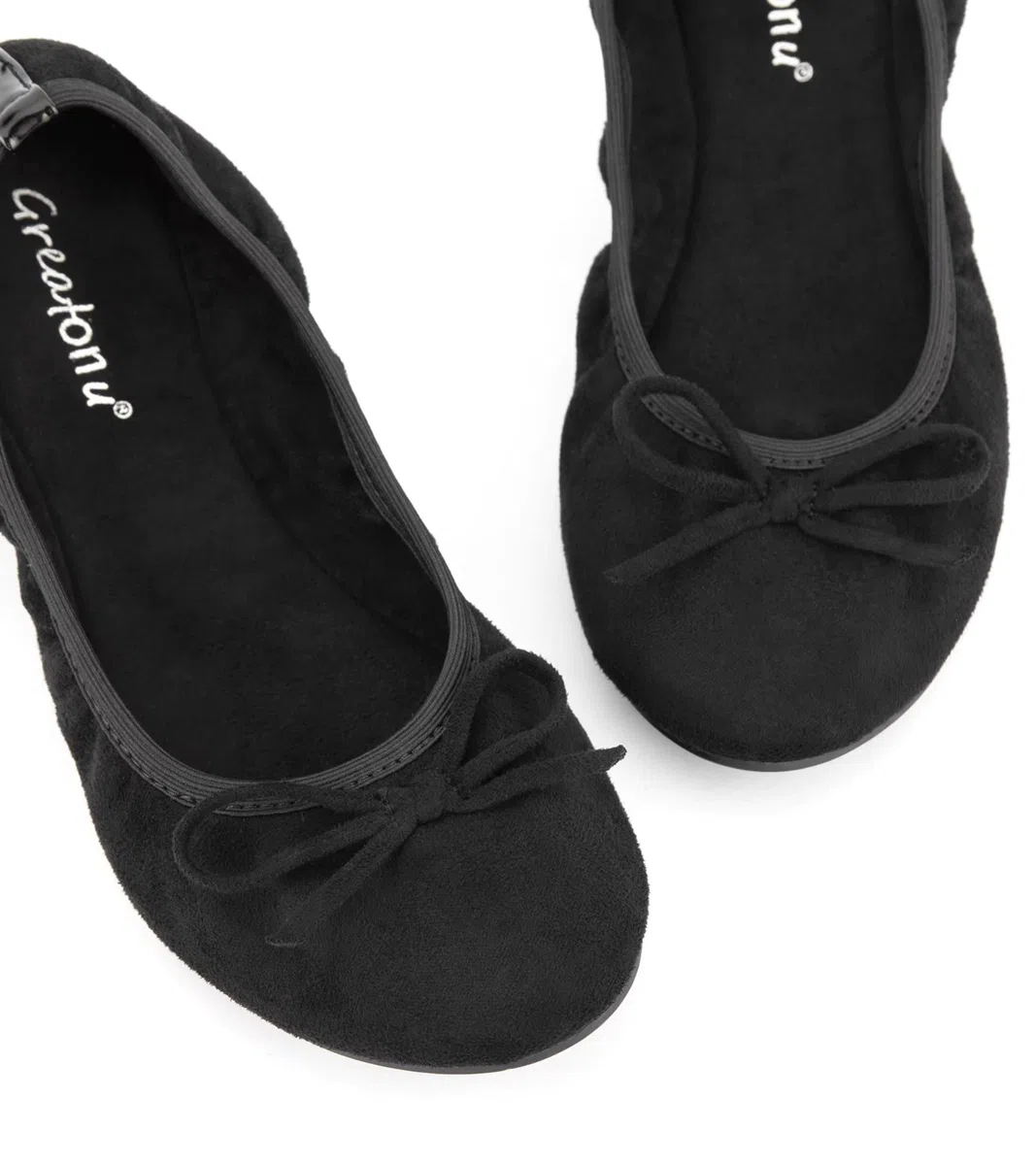 Greatonu Ballerines Femme Plates Ballerines Pliable Bout Fermé Chaussures Pointe Ronde avec Semelle Souple - Parfait pour Les Mariages et Les fêtes