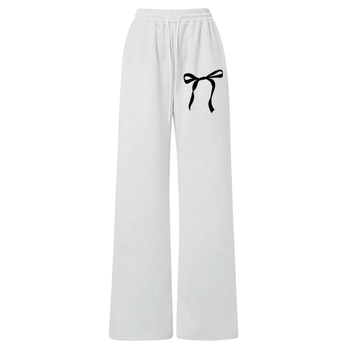 Generisch 2025 Baggy Pantalon de jogging avec nœud pour fille Pantalon de sport léger avec jambe droite et poches