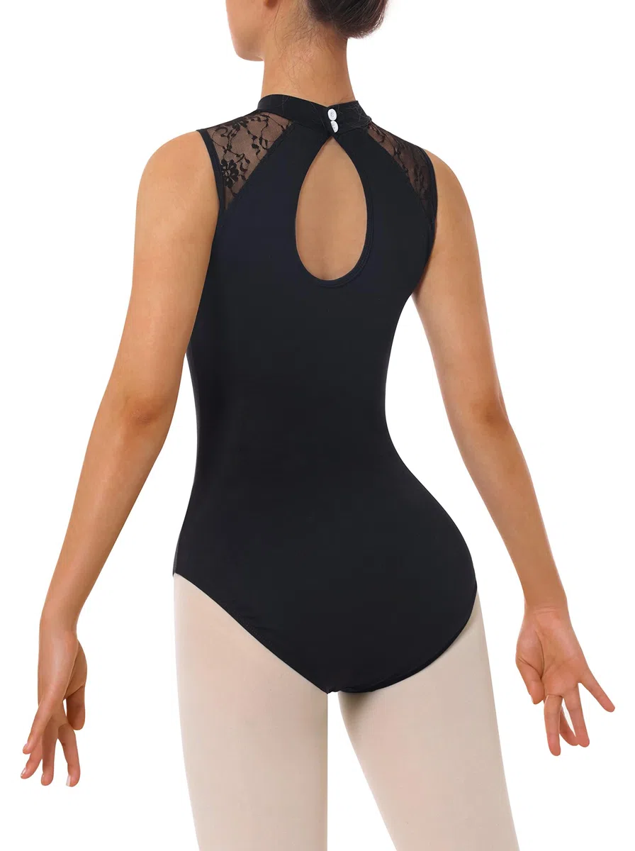 Justaucorps de Danse Classique Filles Justaucorps Gymnastique Ballet Femme Dentelle Manches Longues Courtes Leotard