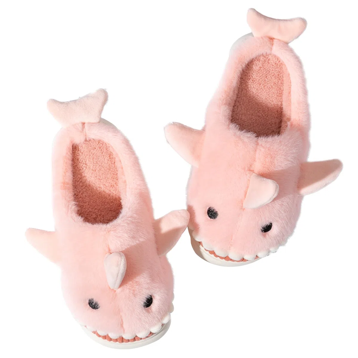 Chausson Femme Requin/Vache Pantoufle Homme Hiver Doublure Antidérapant Fourrure Chausson Maison Mémoire Mousse Slippers