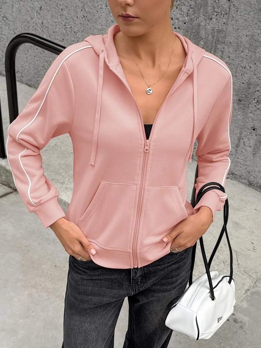 Fisoew Sweat à capuche zippé pour femme - Veste de sport à capuche.