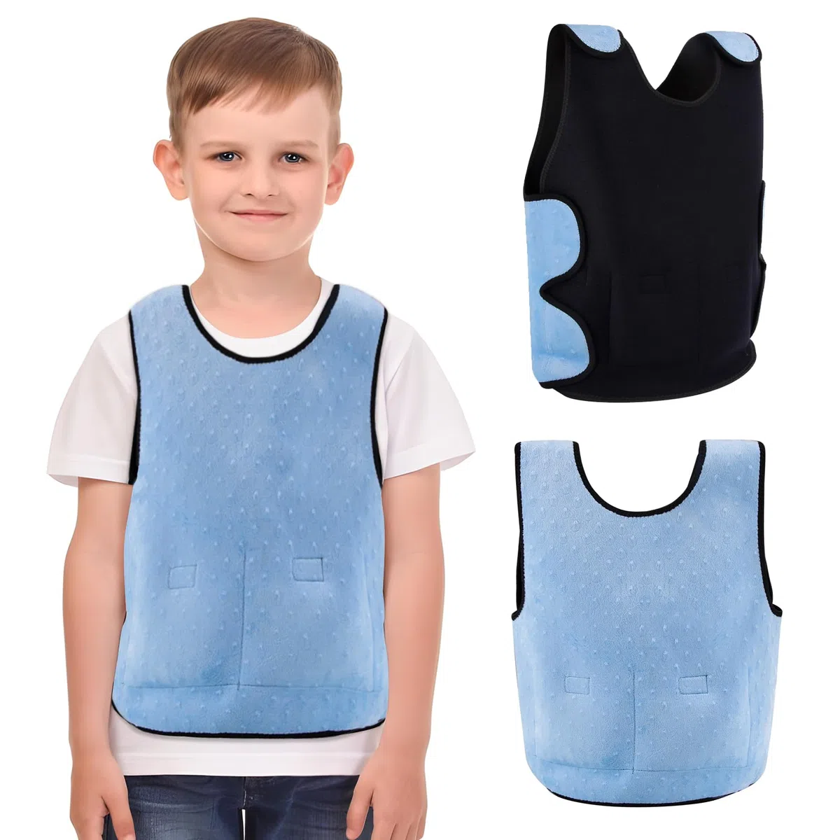 Enfant Weighted Vest, Gilet Ajustable Enfant, Outil D'aide à La Psychomotricité pour Enfants, Vêtement Sensoriel pour Autistes, Enfants de Tdah, Confort par Pression Profonde un Sentiment de Sécurité