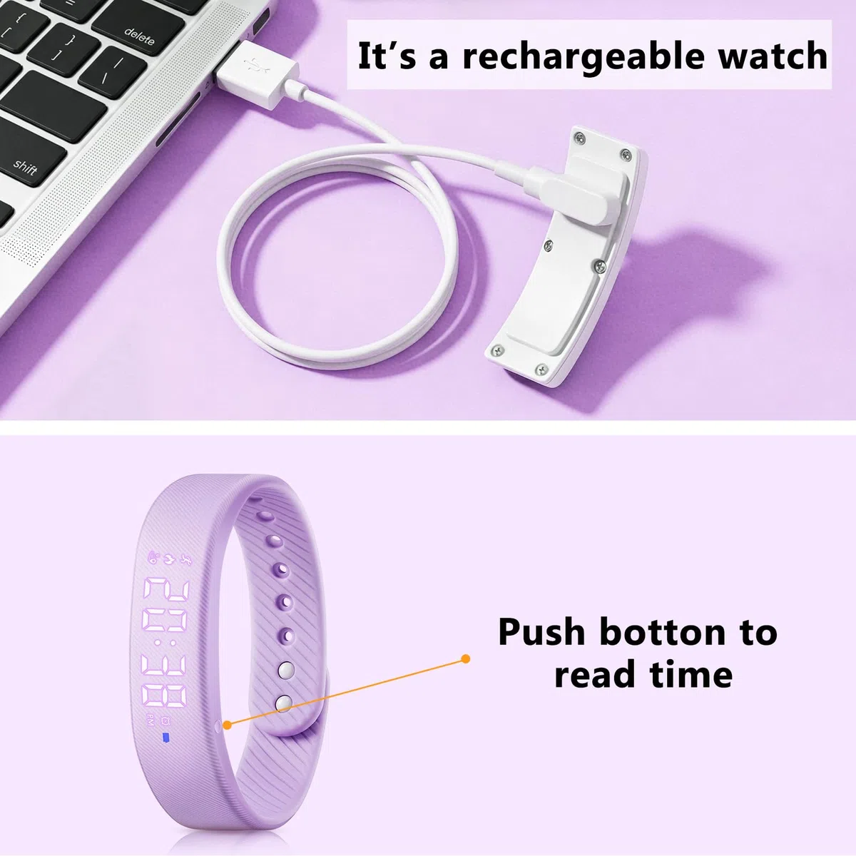 Timever Montre Digitale Enfant avec Chronomètre, Eclairage, 3 Alarme, Date,Podomètres Marche Non Connecté-Montres Sport pour Fille Garcon avec Bracelet en Silicone