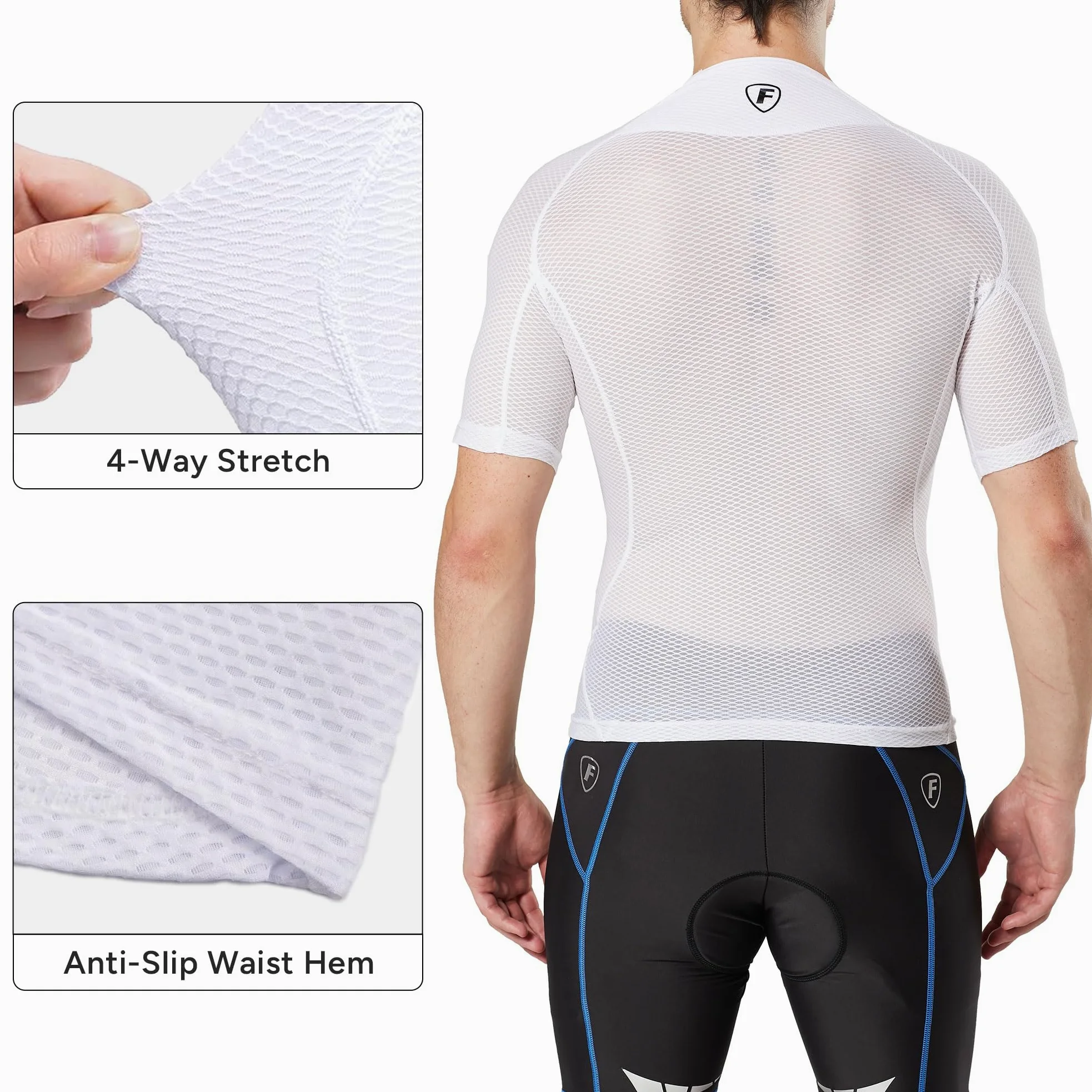 FDX sous-vêtement Technique Cool Mesh à Manches Courtes – Été, ultraléger, Respirant et Anti-odeurs, idéal pour Le vélo, la Course à Pied, la Salle de Sport, l'entraînement et la randonnée