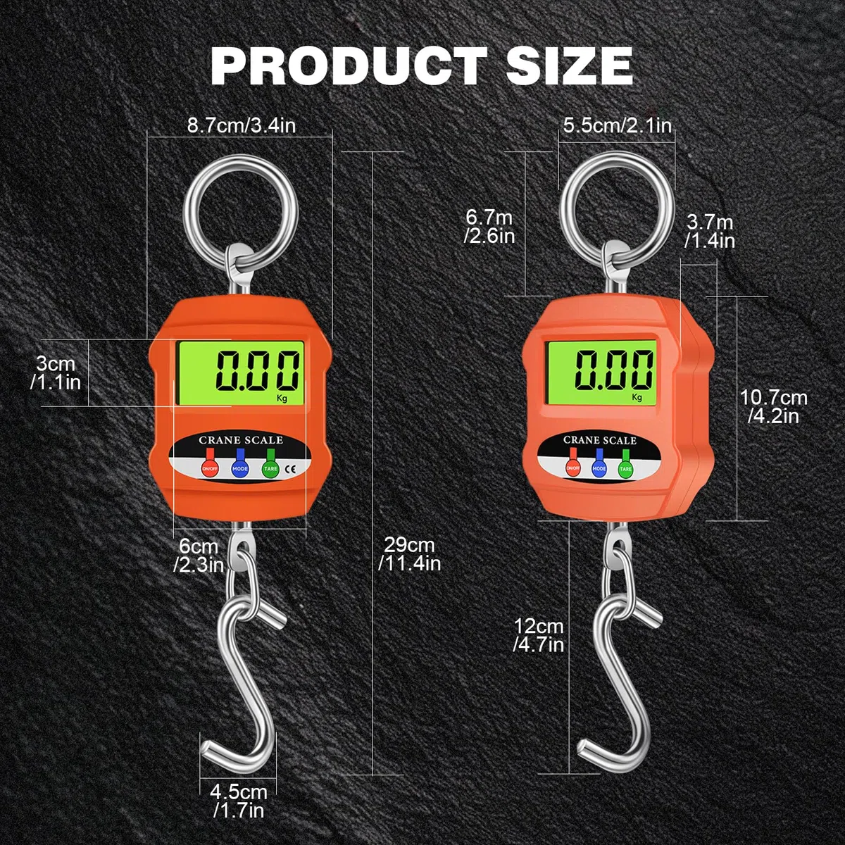 Balance Numérique Suspendue 300 kg (660 lb), Balance à Bagages Numérique avec Crochet, Balance électronique pour Grue avec écran LCD pour Grue en Aluminium pour L'agriculture la Viande