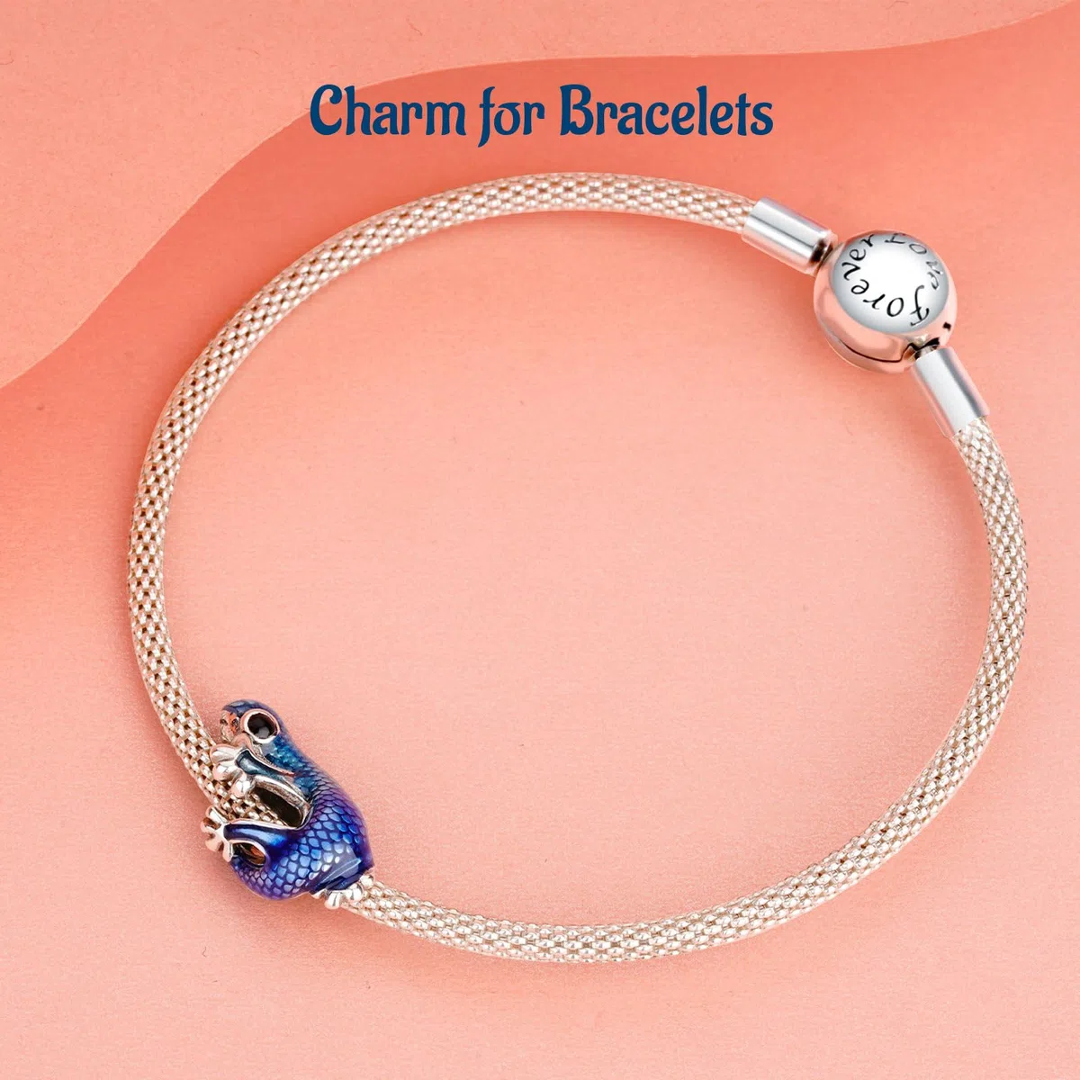 Gecko Bleu Charms pour Bracelets Pandora Argent Sterling Océan Perle Charme Anniversaire Noël Bijoux Cadeaux pour Femme Fille Enfant